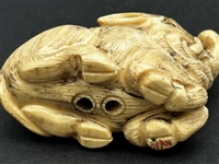 (21) Group of Antique Netsuke Figures: Karakuri, Katabori, Manju