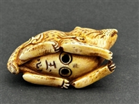 (21) Group of Antique Netsuke Figures: Karakuri, Katabori, Manju