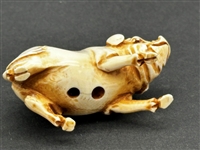 (21) Group of Antique Netsuke Figures: Karakuri, Katabori, Manju