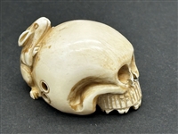 (21) Group of Antique Netsuke Figures: Karakuri, Katabori, Manju