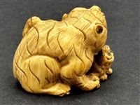 (21) Group of Antique Netsuke Figures: Karakuri, Katabori, Manju