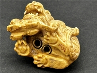 (21) Group of Antique Netsuke Figures: Karakuri, Katabori, Manju