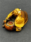 (21) Group of Antique Netsuke Figures: Karakuri, Katabori, Manju