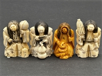 (21) Group of Antique Netsuke Figures: Karakuri, Katabori, Manju