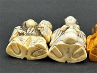 (21) Group of Antique Netsuke Figures: Karakuri, Katabori, Manju