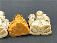 (21) Group of Antique Netsuke Figures: Karakuri, Katabori, Manju