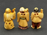 (21) Group of Antique Netsuke Figures: Karakuri, Katabori, Manju