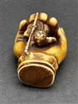 (21) Group of Antique Netsuke Figures: Karakuri, Katabori, Manju