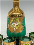 Czech Glass Cordial and Decanter Set