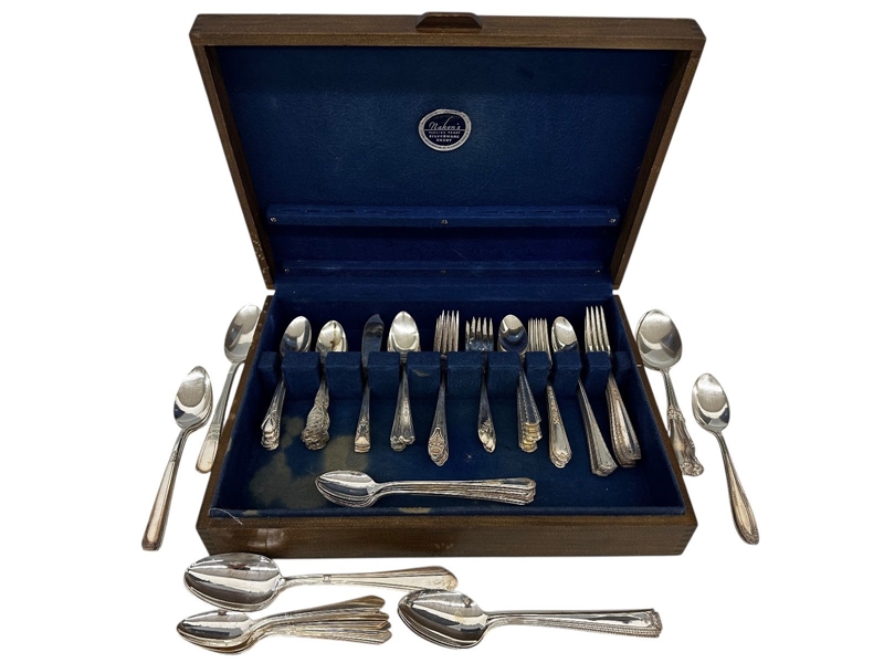 Group of Silver Plate Flatware Pieces Mixed Group