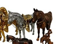 Group of Brass and Copper Horse Figurines