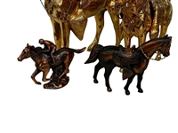 Group of Brass and Copper Horse Figurines