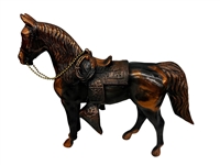 Group of Horse Figurines: Porcelain, Brass and Copper