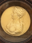 Napoleon Bonaparte and Josephine Wax Framed Portrait Medallions