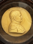 Napoleon Bonaparte and Josephine Wax Framed Portrait Medallions