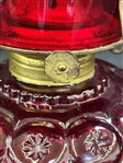 L.E. Smith Glass Moon and Stars Ruby Red Oil Lamp
