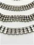 (4) Vintage Clear Multi Strand Rhinestone Necklaces