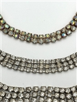 (4) Vintage Clear Multi Strand Rhinestone Necklaces