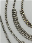 (4) Vintage Clear Multi Strand Rhinestone Necklaces
