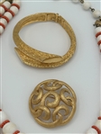 (2) Crown Trifari & Trifari Necklaces, Brooch, Bracelet