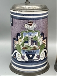 (2) Porcelain and Glass Tankards