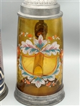 (2) Porcelain and Glass Tankards