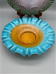 (2) Pieces of Glass Murano Art Glass, Victorian Satin Glass Bowl