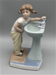 (2) Lladro Figurines: Clean Up Time 4838, World of Fantasy 5943