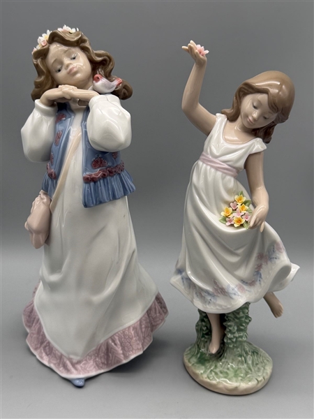 (2) Lladro Figurines: Dreams of Summer Past 6401, Garden Dance 6580