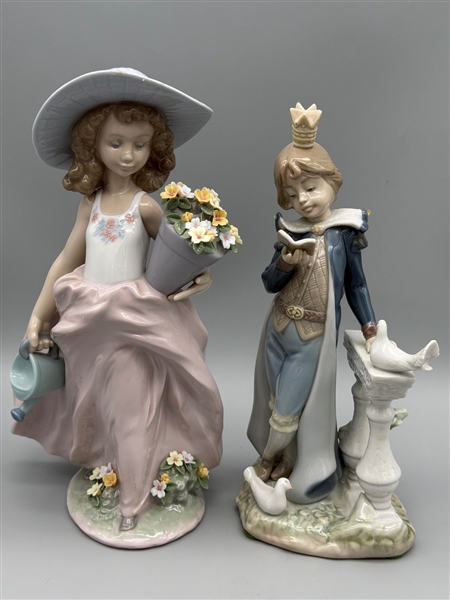 (2) Lladro Figurines: A Wish Comes True 7676, The Little Prince 5737
