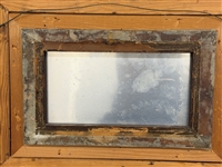 Oil Painting on Metal Landscape in Gilt Frame
