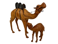(2) Leather Wrapped Camel Figures