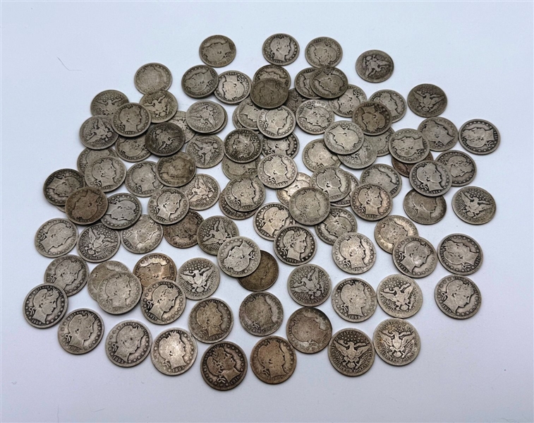 Group of (100) Barber Silver Quarters
