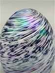 Art Glass Iridescent Egg Paperweight