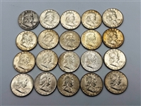 (20) Franklin 50C Silver Half Dollar Coins