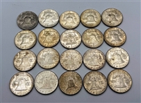 (20) Franklin 50C Silver Half Dollar Coins