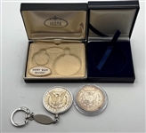 Swank US Lucky Buck Silver Dollar and 1896 Morgan Silver Dollar