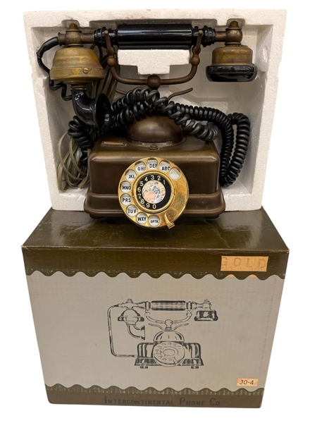 1960s French Style Rotary Telephone in Original Box