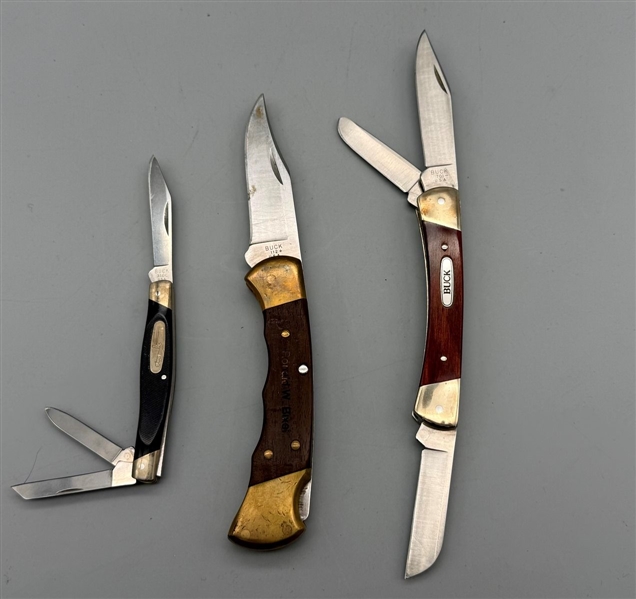 Group of (3) Buck Knives