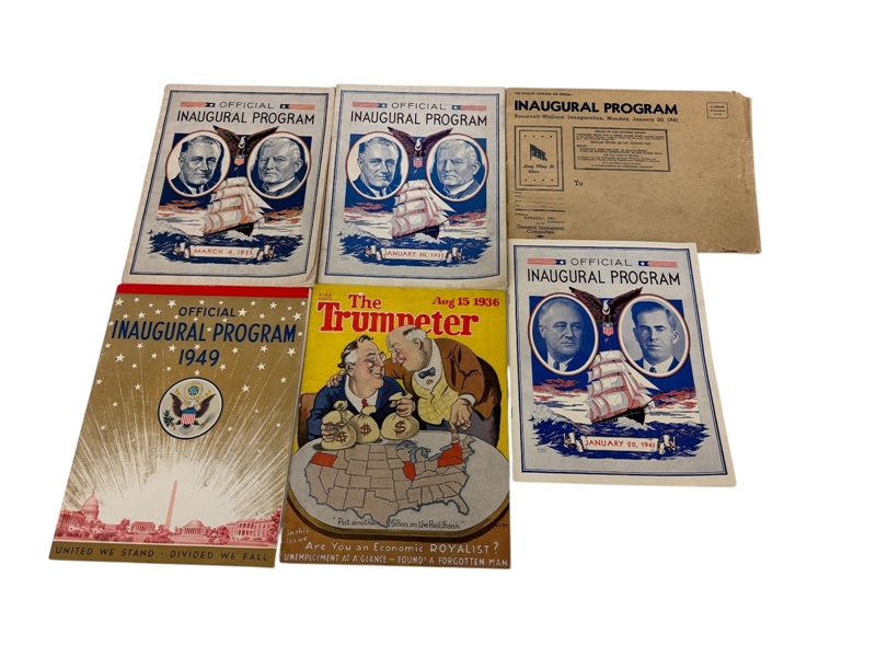 (3) FDR and Harry Truman Inauguration Programs & 1936 The Trumpeter Magazine
