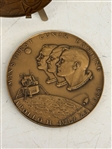 (2) 1969 Apollo 11 Bronze Commemorative Medals Medallic Art