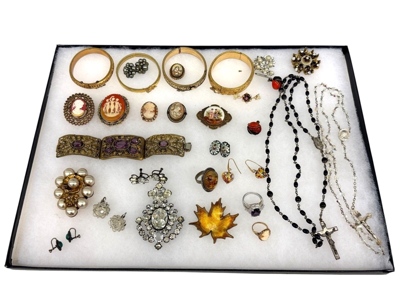 Group of Vintage Gold, Sterling and Costume Jewelry
