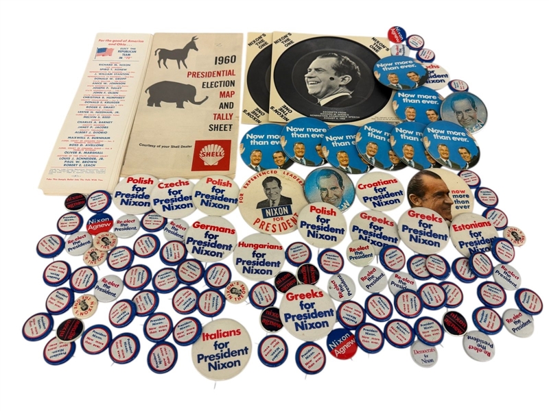 (103) Richard Nixon/Spiro Agnew Political Campaign Buttons and Pins