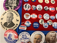 Group of Political Buttons Truman, Wilson, Teddy Roosevelt, Kennedy, Taft, William Bryan