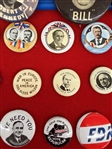 Group of Political Buttons Truman, Wilson, Teddy Roosevelt, Kennedy, Taft, William Bryan