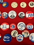 Group of Political Buttons Truman, Wilson, Teddy Roosevelt, Kennedy, Taft, William Bryan