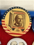 Group of Political Buttons Truman, Wilson, Teddy Roosevelt, Kennedy, Taft, William Bryan