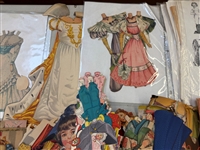 Large Group of Vintage Used Paper Dolls