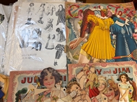 Large Group of Vintage Used Paper Dolls