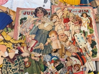 Large Group of Vintage Used Paper Dolls